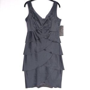 NWT Maria Bonita VTG Dress LARGE USA🇺🇸MADE Satin Shutter‎ Pleat Sheath St.6007